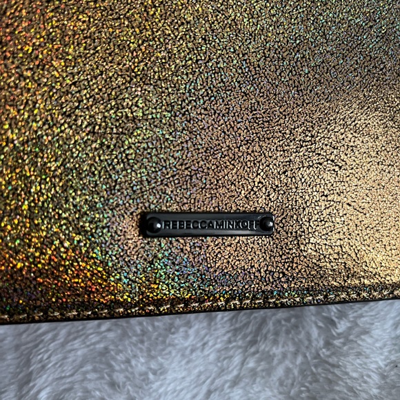 REBECCA MINKOFF Studded Glitter Metallic
Gold Kerry Pouch - Picture 4 of 7